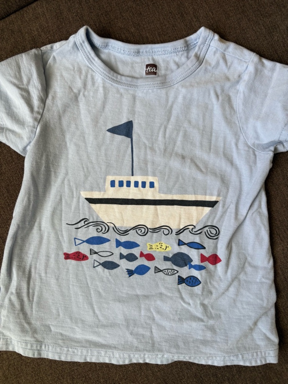Tea Collection Light Blue Graphic Baby Tee